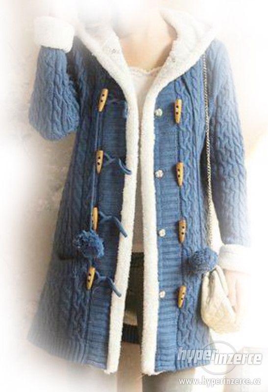 Zimní svetrový kabátek s kožíškem - foto 1