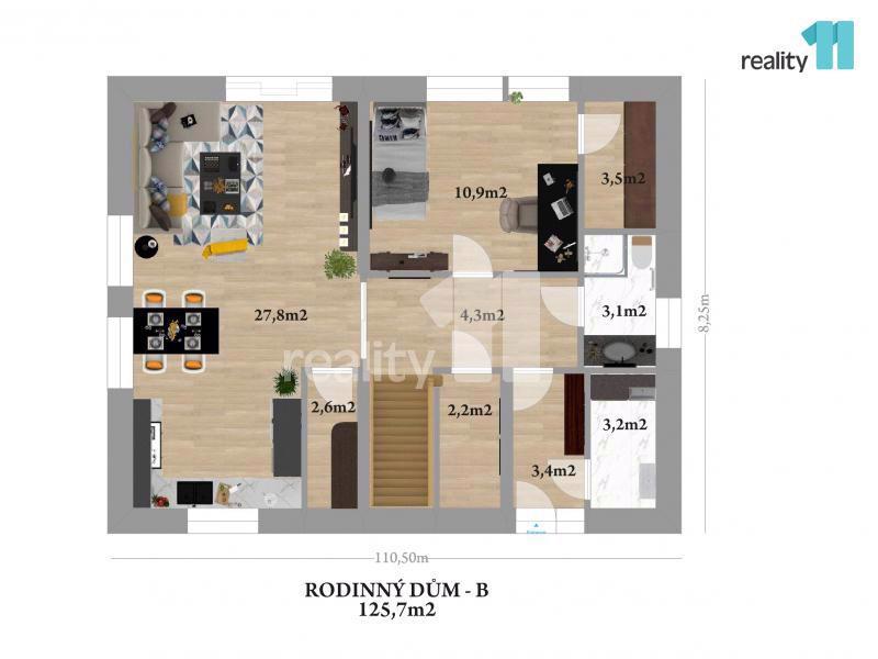 Prodej rodinného domu 5+kk 126 m2, pozemek 1138 m2. Týnec nad Sázavou-Čakovice - foto 7