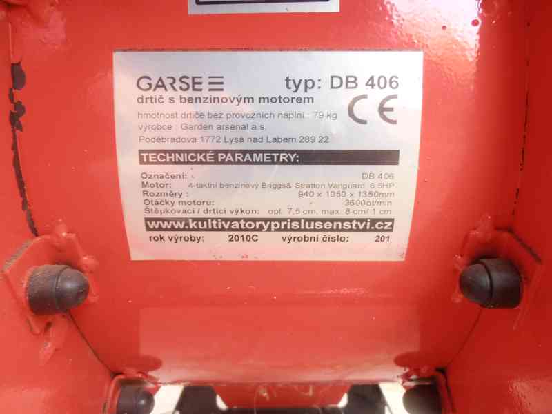 Benzínový drtič větví (štěpkovač) GARSE DB406 - foto 5