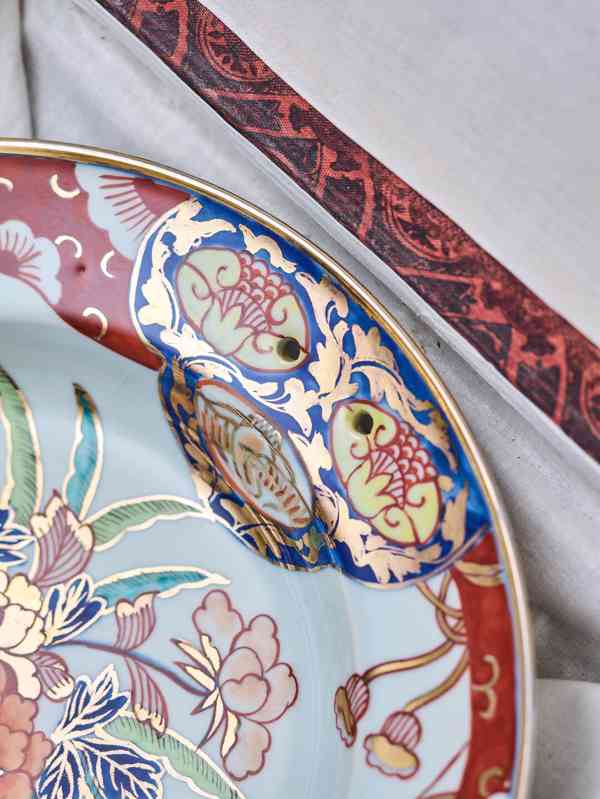 Japonský porcelánový holicí talíř Imari v dárkové krabici - foto 8