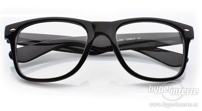 Pánské dámské černé nedioptrické čiré brýle - foto 1