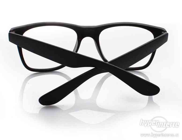 Pánské dámské černé nedioptrické čiré brýle - foto 2