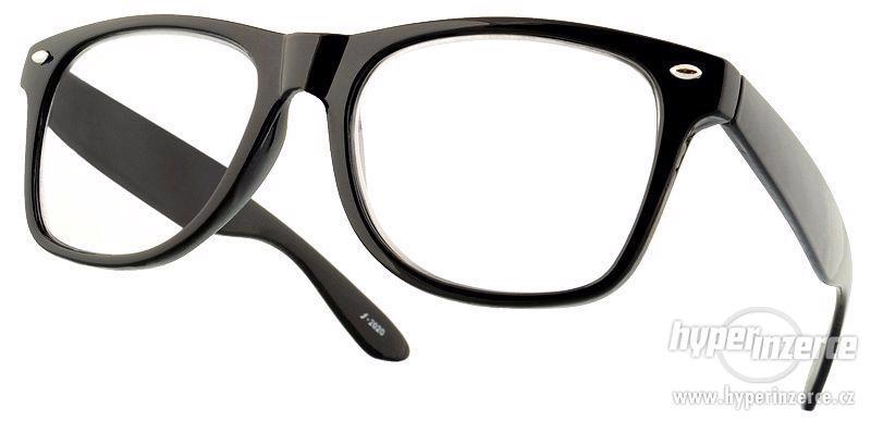 Pánské dámské černé nedioptrické čiré brýle - foto 4