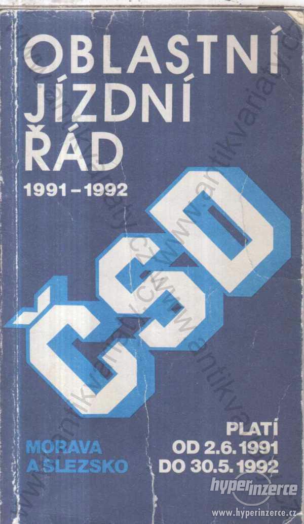 Oblastní jízdní řád ČSD 1991 - 1992 1991 - foto 1