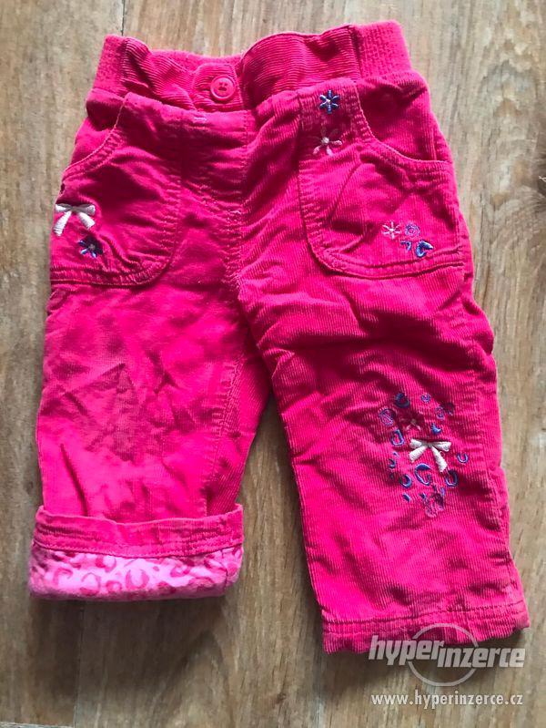 Dětské růžové manšestrové kalhoty vel. 1-1,5 - foto 1