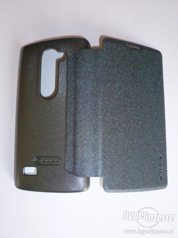LG Leon H340n book case flip pouzdro Nillkin tmavě šedá nové - foto 4