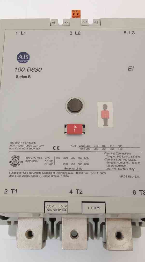 Safety Contactor , třífázový stykač A-B 100-D630 Series B 3x - foto 3