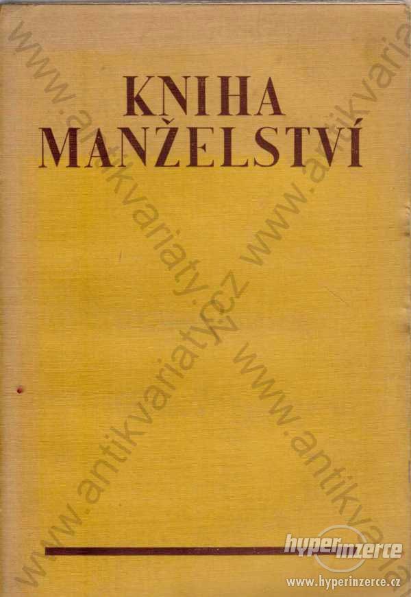 Kniha manželství B. Kočí, Praha 1927 - foto 1