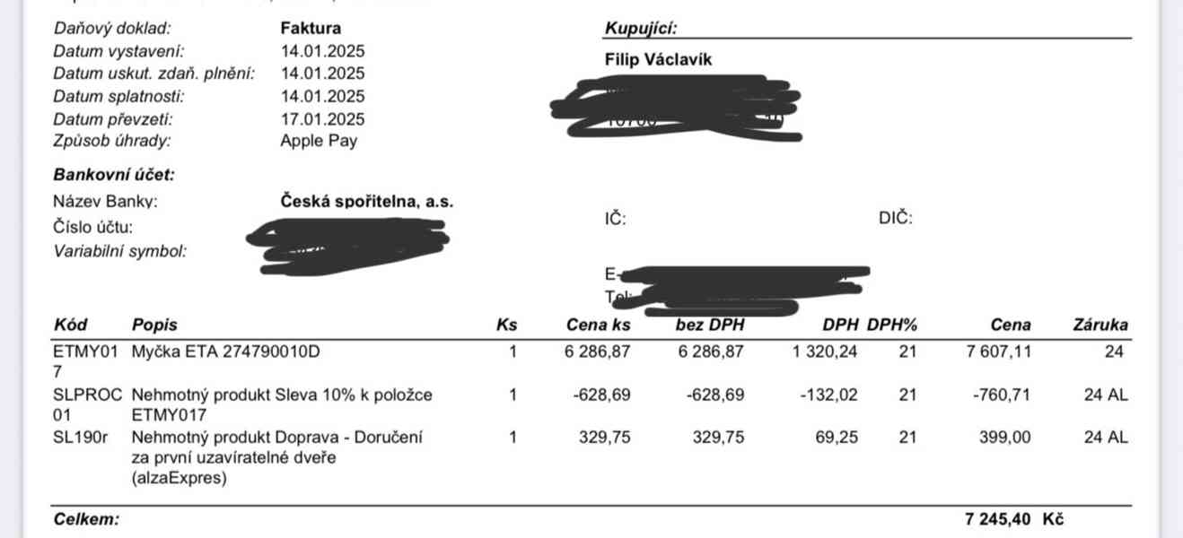 Myčka ETA 18m záruka - foto 3