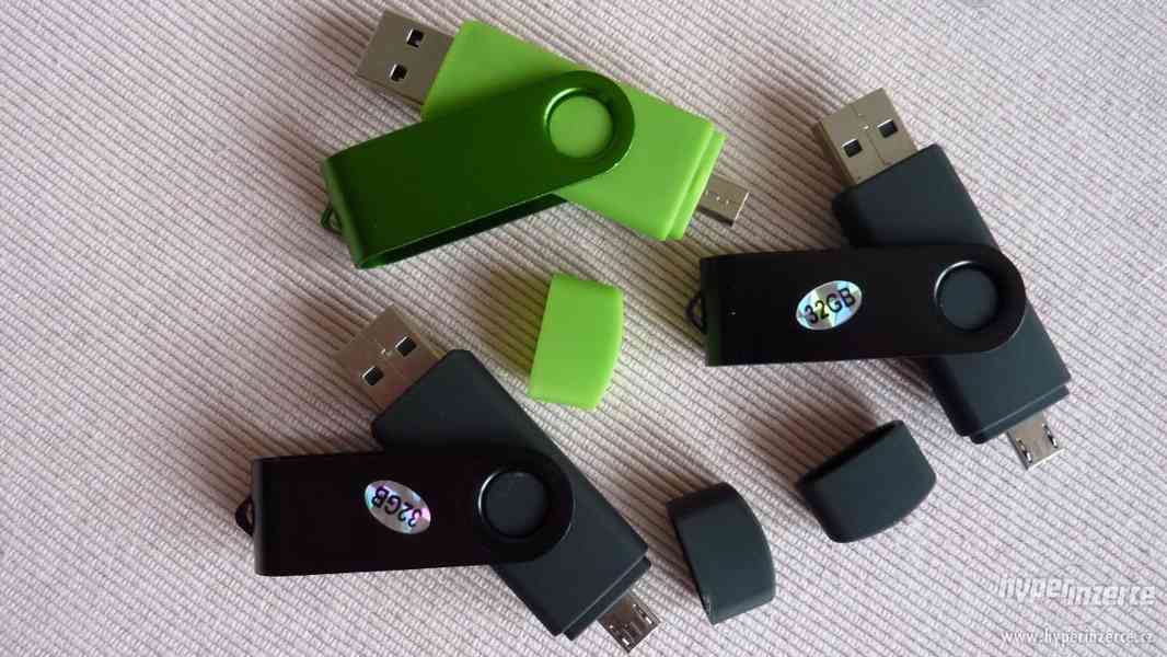 USB-OTG flash 2v1 32GB s micro konektorem NOVÝ-ČERVENÝ - foto 2