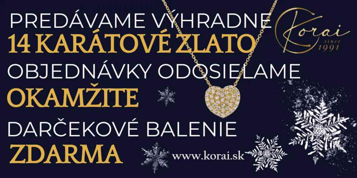 Zlaté šperky zo 14 karátového zlata Korai