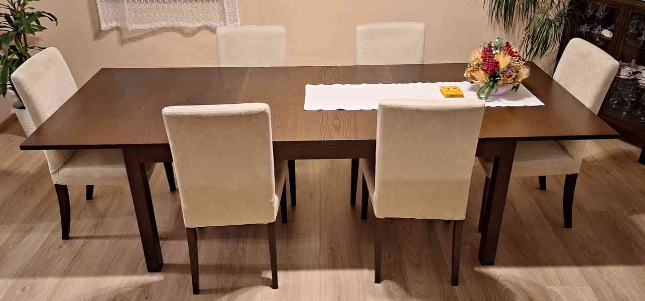 Prodám rozkládací jídelní stůl + 6 židlí Ikea - foto 3