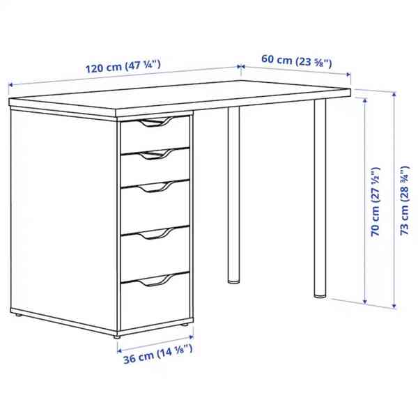 IKEA Stolní deska LAGKAPTEN a 2 nohy ADILS  - foto 4