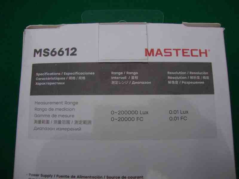 Mastech MS6612 Profi Luxmetr měřič světa 0-200 000 Lux nový - foto 14