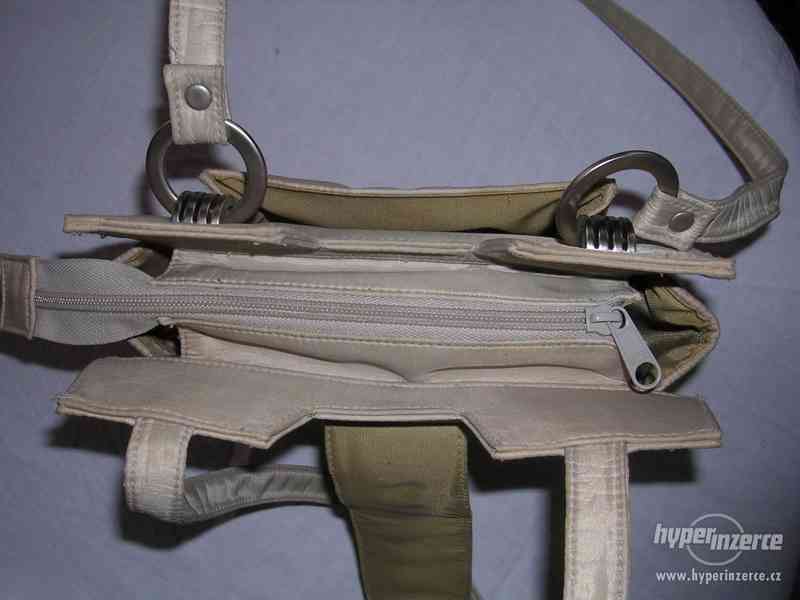 béžová textilní kabelka - foto 4