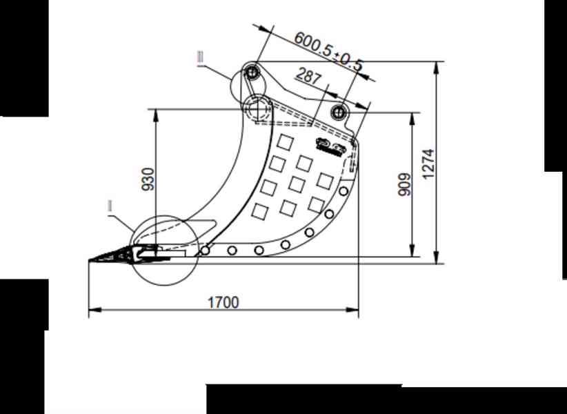 Prosévací lžíce se zuby, 150cm s upínáním S70 - foto 9
