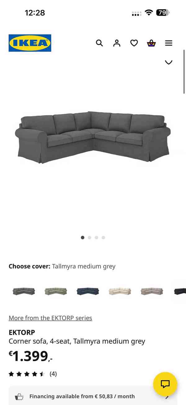 Rozkládací rohová sedačka IKEA EKTORP (4místná, jako nová!) - foto 2