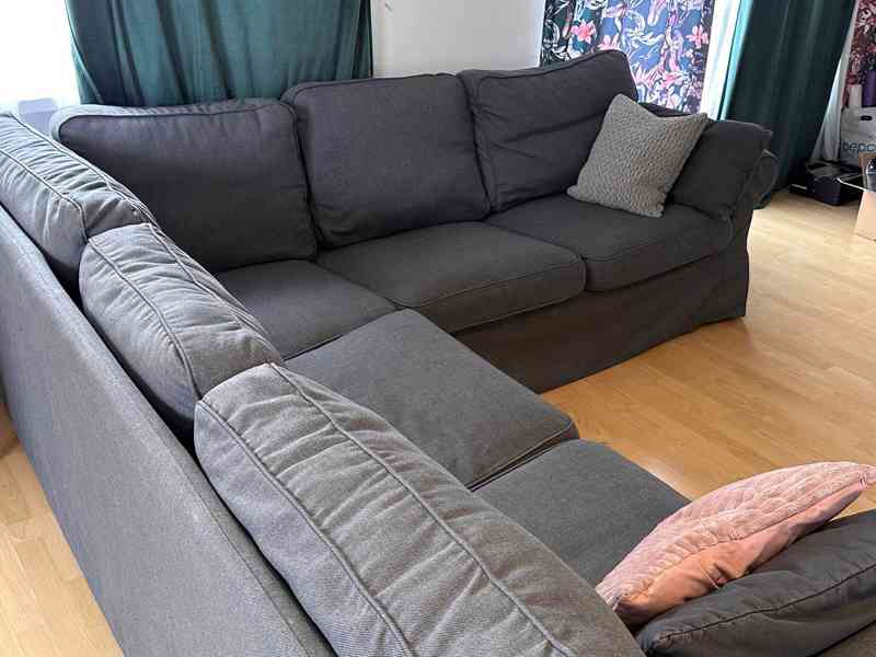 Rozkládací rohová sedačka IKEA EKTORP (4místná, jako nová!) - foto 3