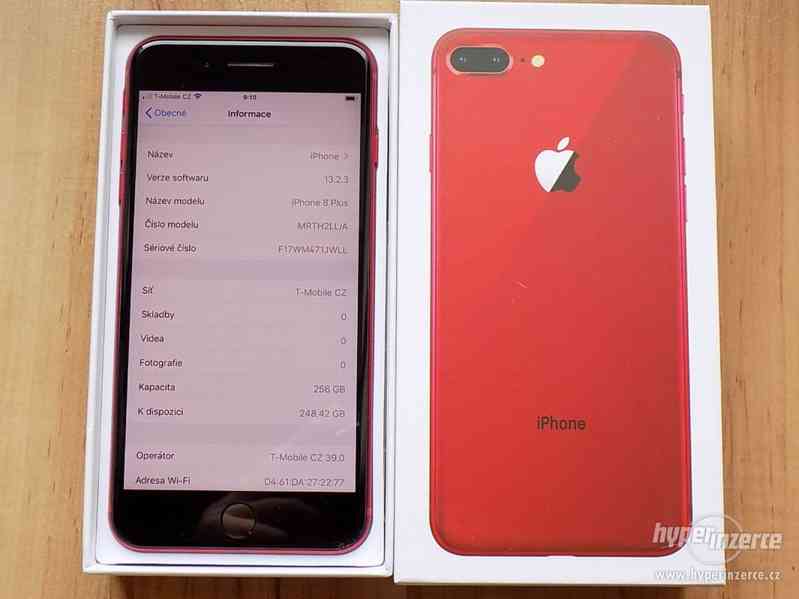 APPLE iPhone 8 PLUS 256GB Red - ZÁRUKA - TOP STAV - foto 2