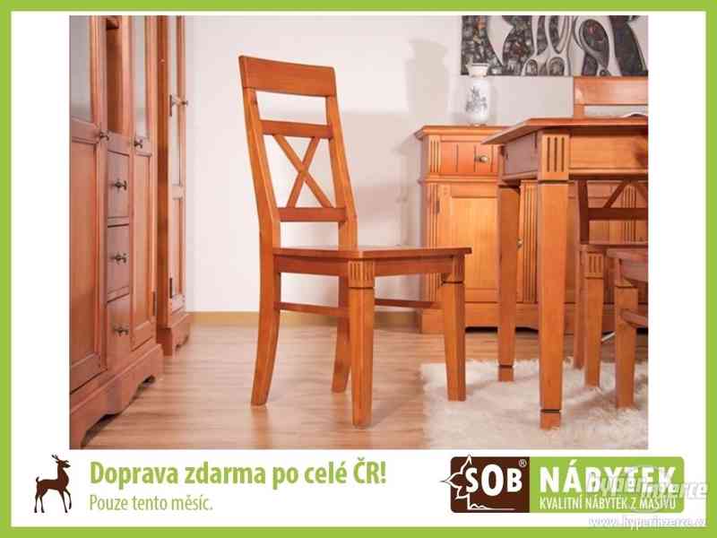 Masivní židle z borovice, dřevěná židle hnědá - foto 1