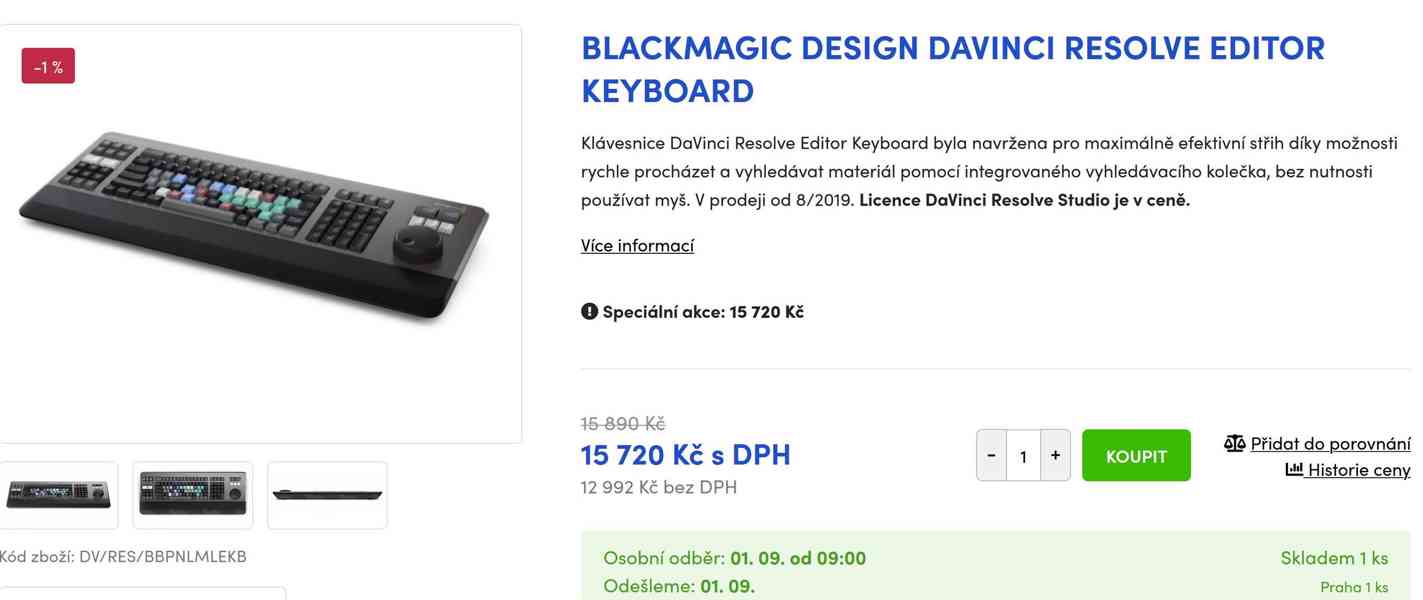 Blackmagic Design DaVinci Resolve Editor Keyboard - foto 7