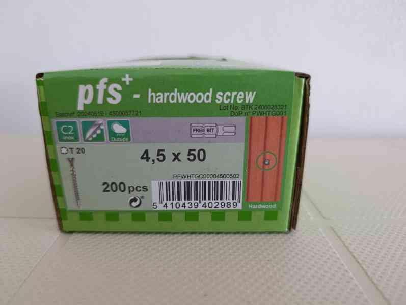 Terasové nerezové vruty, C 2, rozměr 4,5x50 TORX, 200ks+bit - foto 2