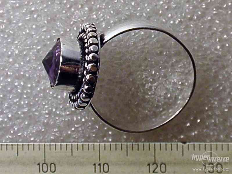 Stříbrný prsten s ametystem D7 . - foto 7