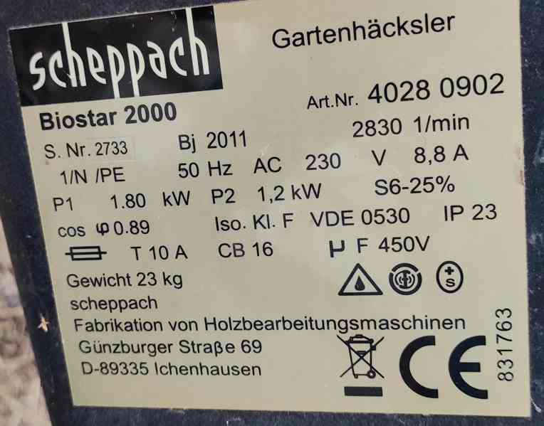 Elektrický drtič větví SCHEPPACH - foto 4