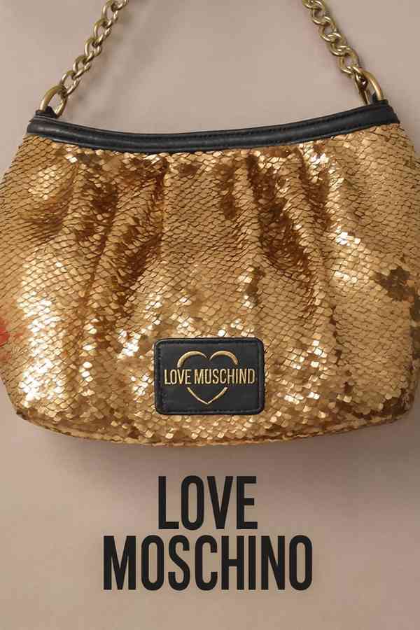 Originál zlatá kabelka Love Moschino s flitry! - foto 2