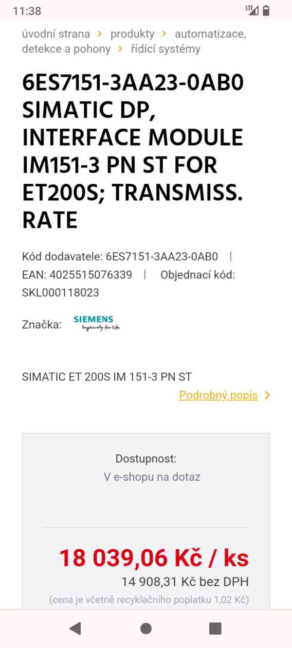 SIEMENS ET 200S SIMATIC S7 Interface modul  - foto 6