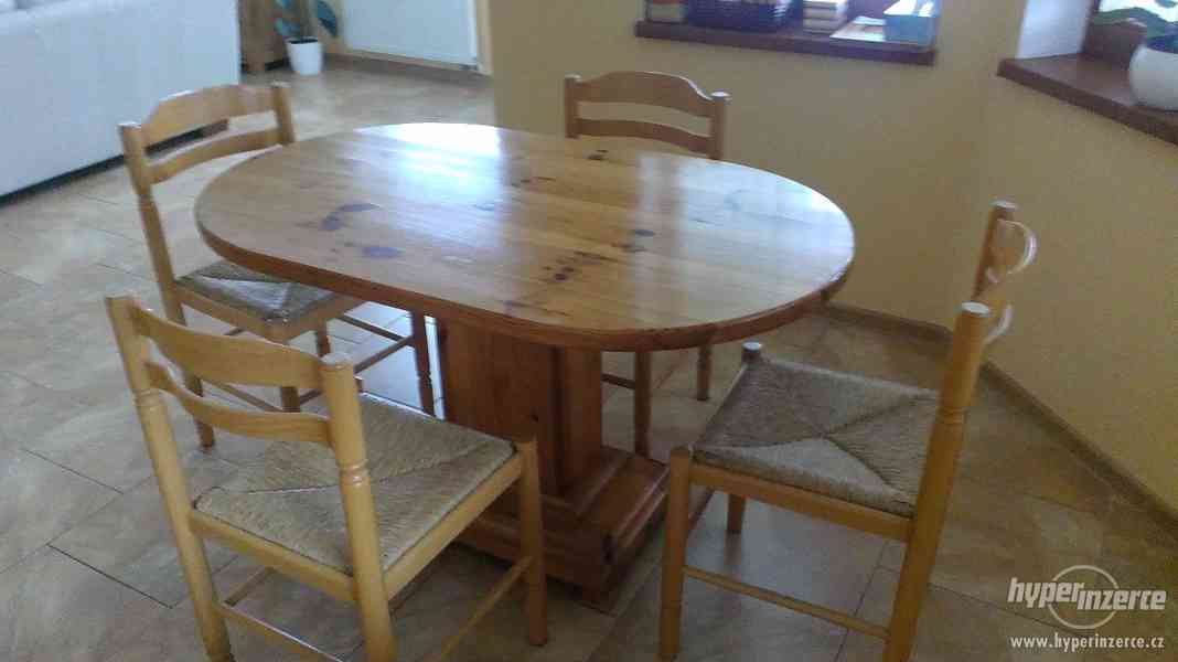 jídelní stůl borovice masív - foto 2