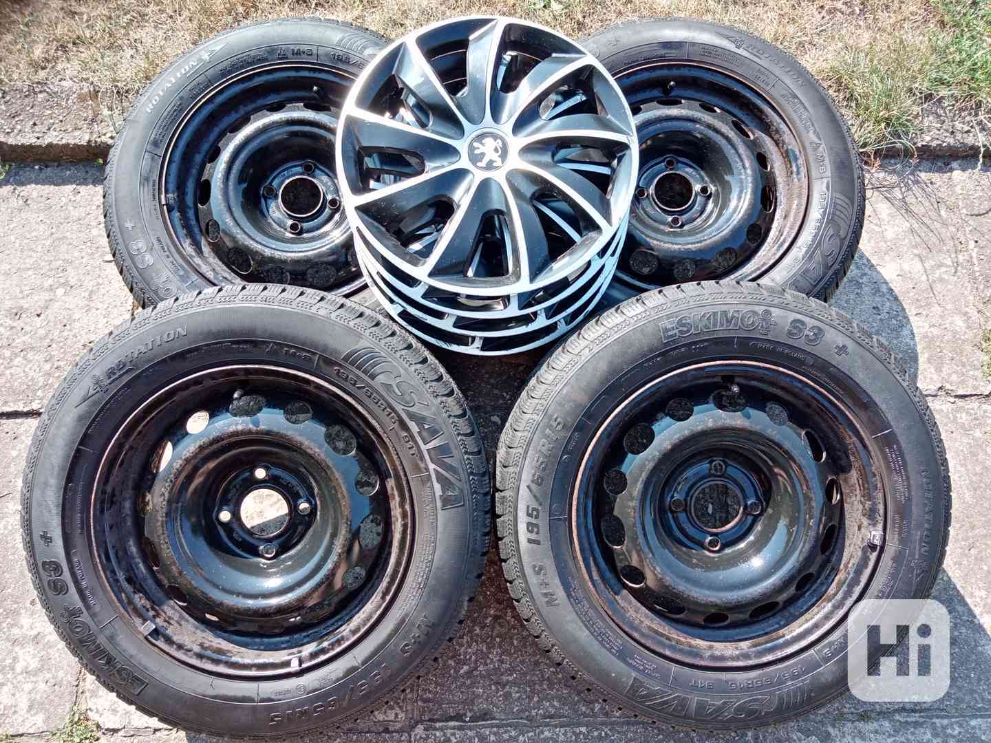 Zimní kola 15ky 4x108 pneu 80% PEUGEOT CITROEN - dobírka - foto 1