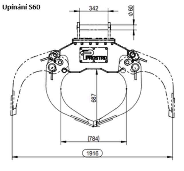 Hydraulický sortýrovací drapák s upínáním S60 - foto 6