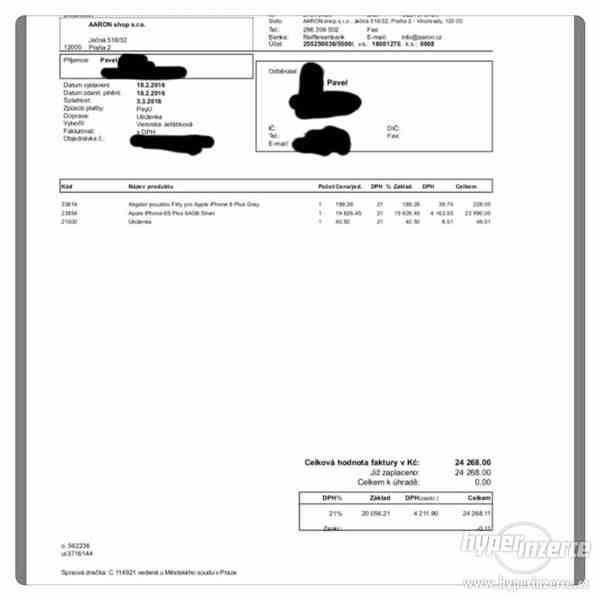 Prodám iPhone 6S Plus 64 GB stříbrný (záruka) - foto 5