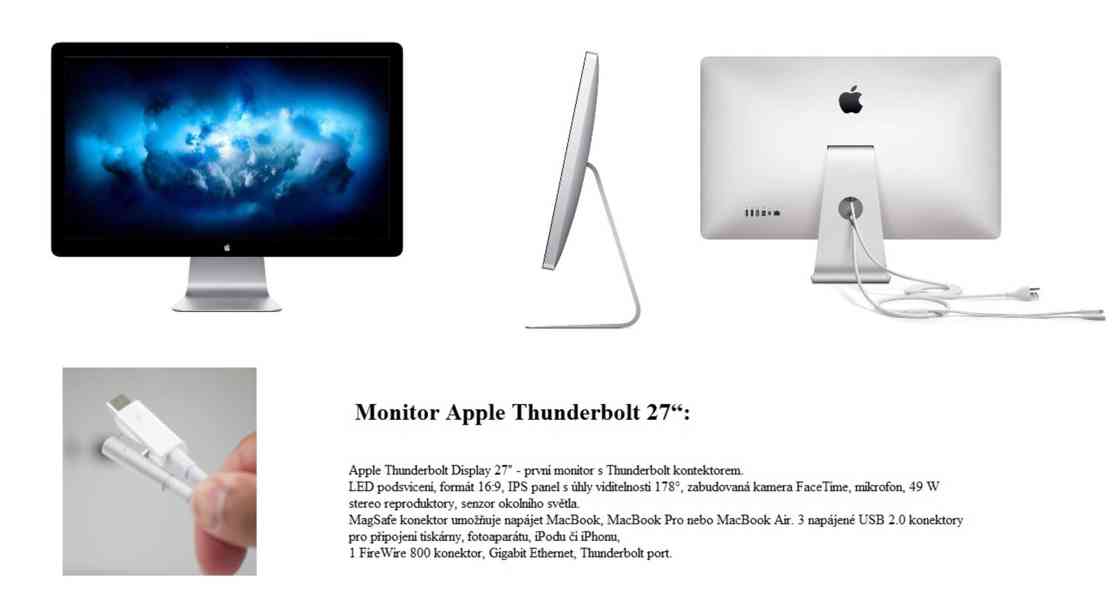  prodám Monitor Apple Thunderbolt 27“ - foto 1