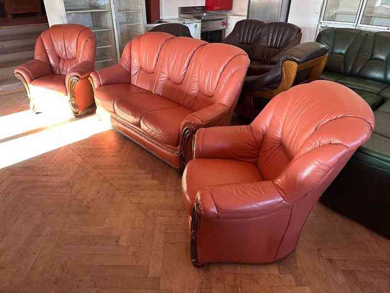  649 Kožená sedací souprava sedačka NIERI 3+1+1  - foto 4