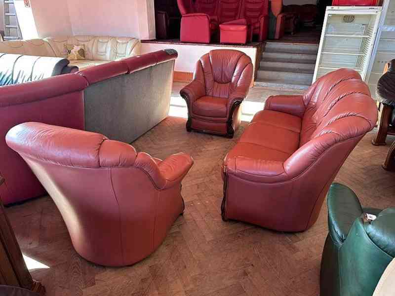  649 Kožená sedací souprava sedačka NIERI 3+1+1  - foto 3