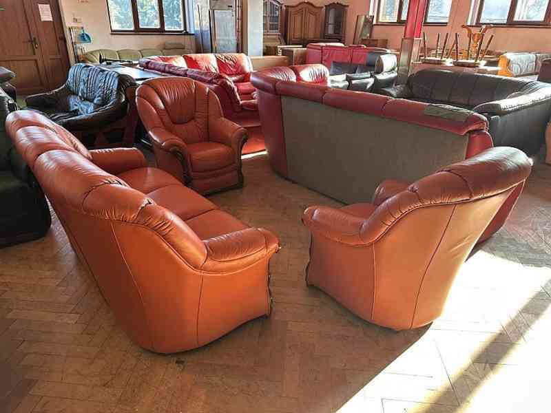  649 Kožená sedací souprava sedačka NIERI 3+1+1  - foto 2