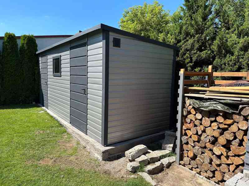 Zahradní domek 6 x 2  spád dozadu - 2x  dveře + okno TS302 - foto 3