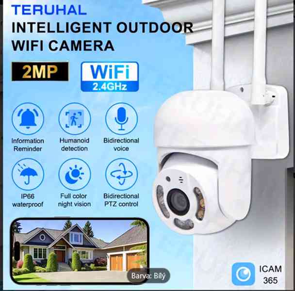 Venkovní BEZPEČNOSTNÍ SMART KAMERA, Wifi nová, nerozbalená.  - foto 1
