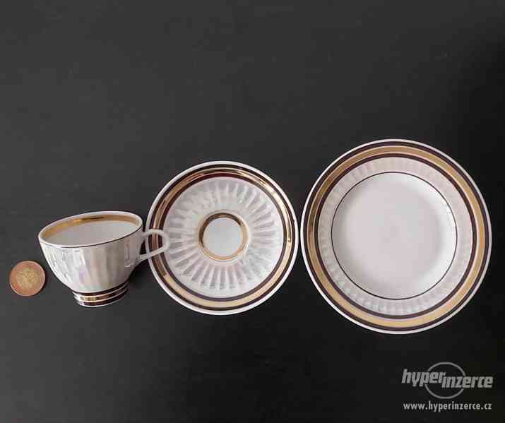 Porcelánový perleťový kávový set - foto 2