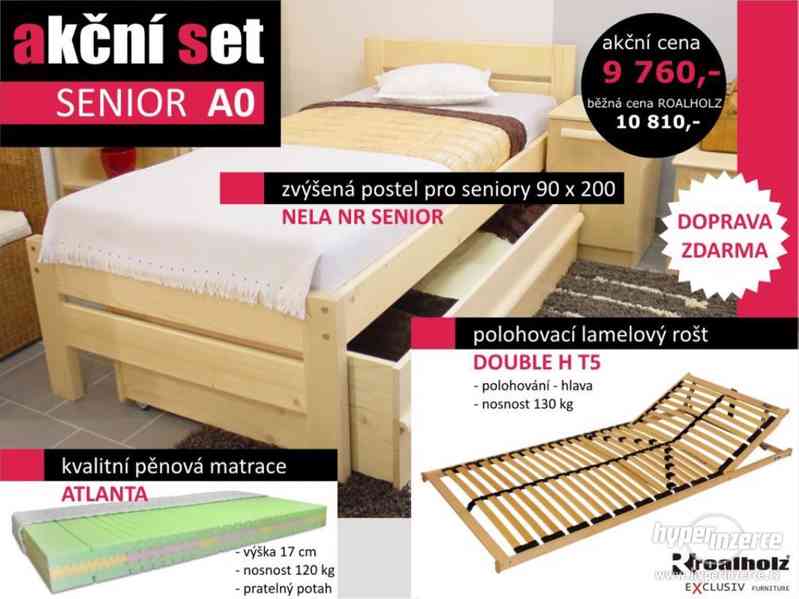 Senior postel + rošt + matrace + doprava zdarma - foto 1