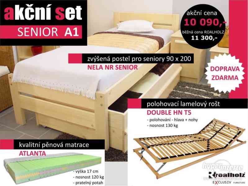 Senior postel + rošt + matrace + doprava zdarma - foto 2