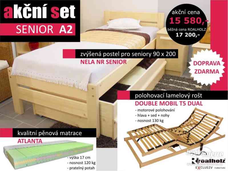Senior postel + rošt + matrace + doprava zdarma - foto 3