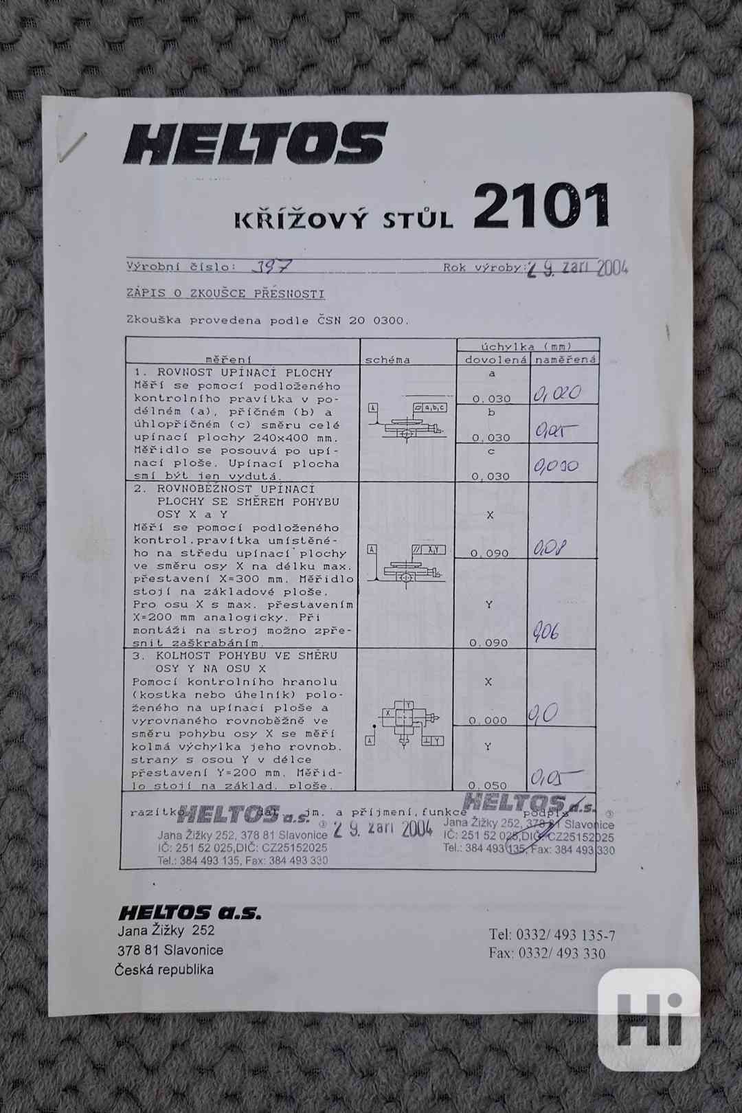 Návod křižového stolu HELTOS - foto 1