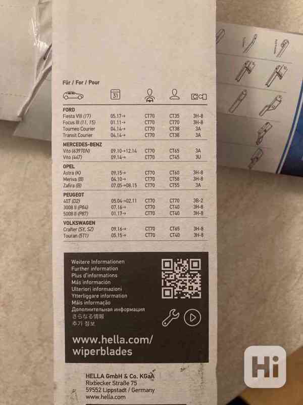 Stěrače Ford; Mercedes; Opel; Peugeot; Volkswagen - foto 2