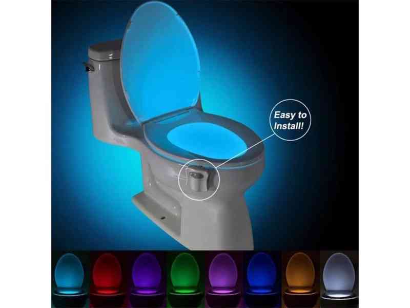 LED osvětlení WC mísy s čidlem aktivované pohybem 8 barev - foto 1