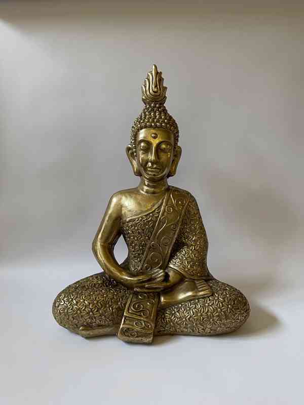 Buddha sedící - zlatá socha - foto 1