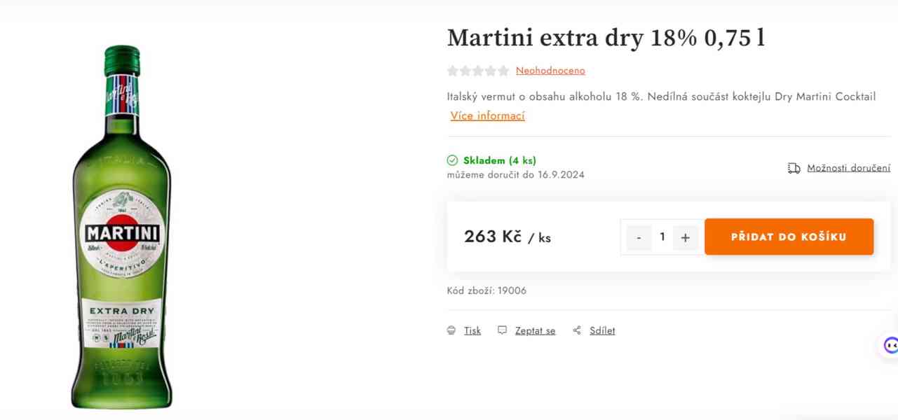 Martini EXTRA DRY 18% 0,75 l Vermouth - foto 2