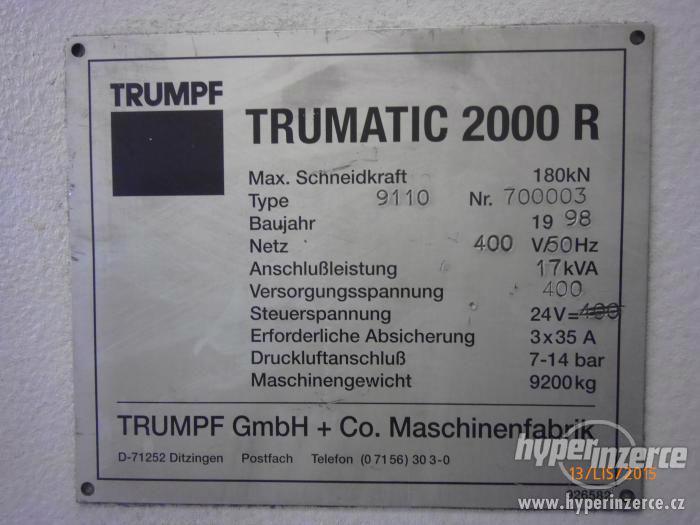 Vysekávací stroje Trumatic 2000R - foto 6